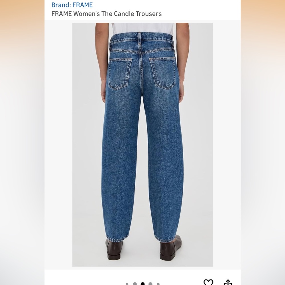 Frame Denim women’s Relaxed Blue Jeans 
The Candle Trouser. Swan 33